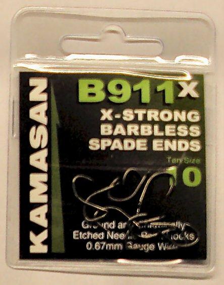 Kamasan B911x X-Strong Barbless Spade End Hooks